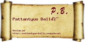 Pattantyus Balló névjegykártya